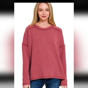 Zenana Oversized Ribbed Knit
